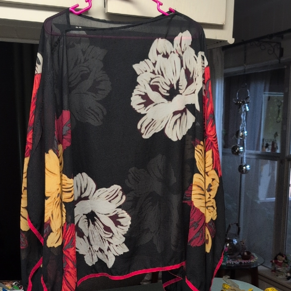 Floral Sheer Poncho Top